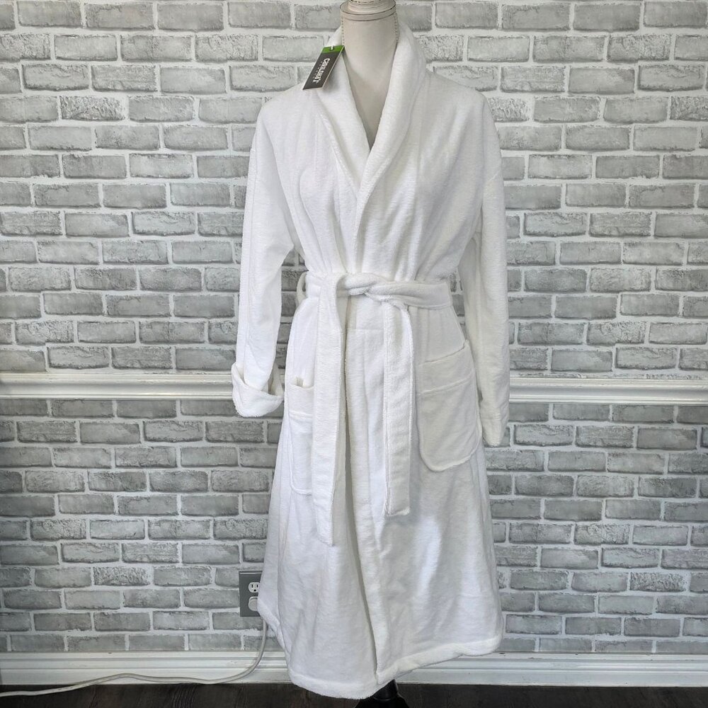 Cariloha White Unisex Bamboo Blend Robe NEW S/M Soft Cozy Luxury